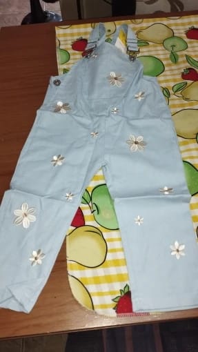 Customer photo review of Blue Flower Embroidery Jumpsuit