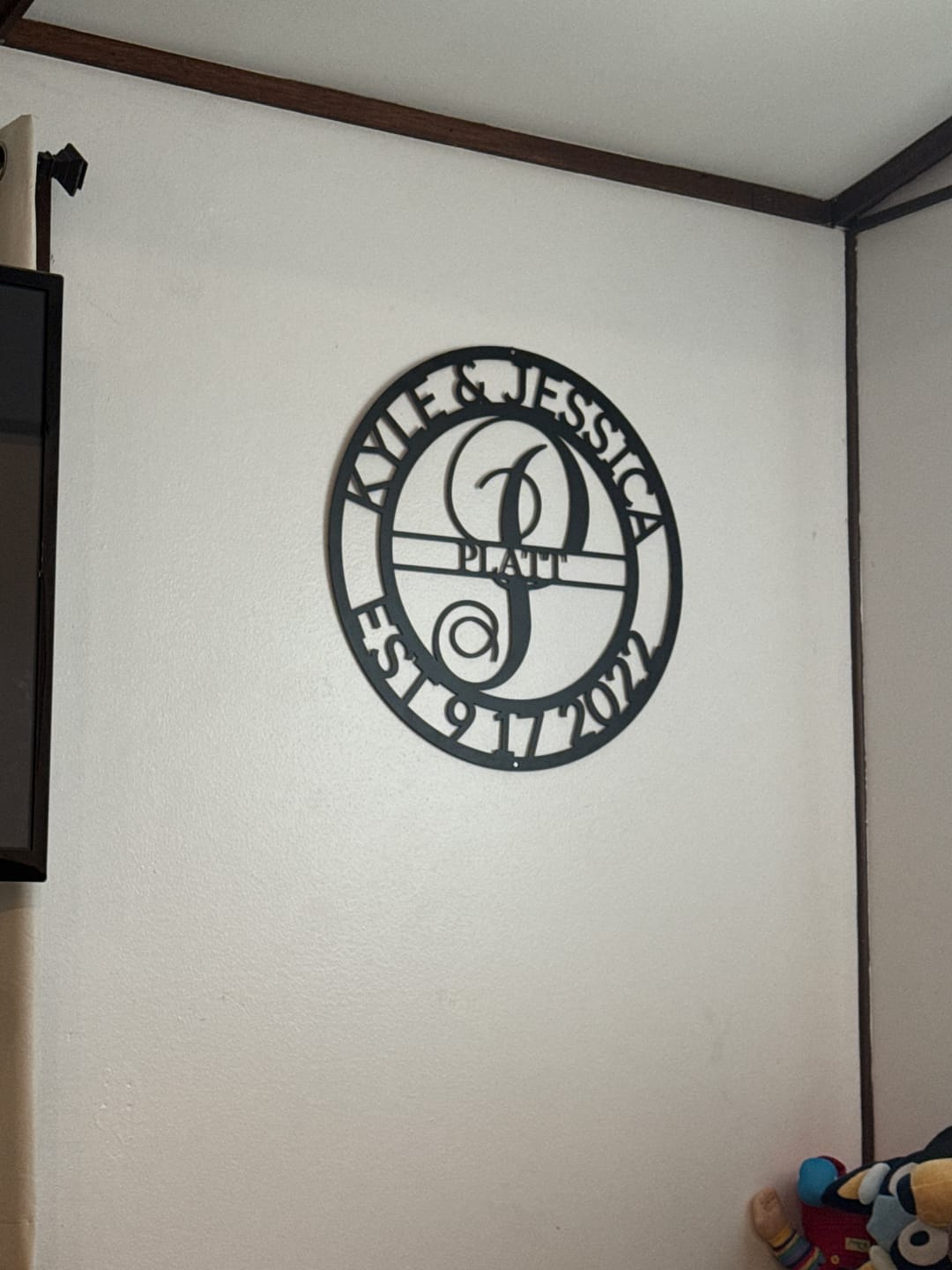 Customer photo review of Personalized Elaborate Name Steel Sign - Custom Anniversary & Wedding Gift