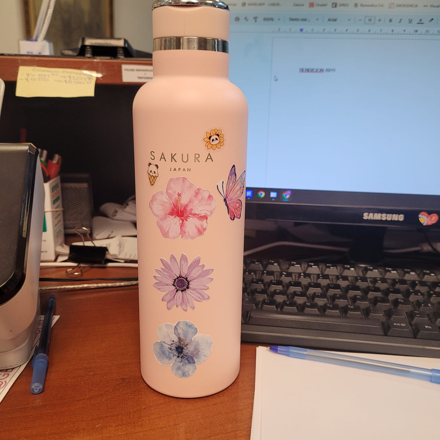 Customer photo review of Botella Térmica Sakura Acero Inoxidable 750 Ml Baby Pink