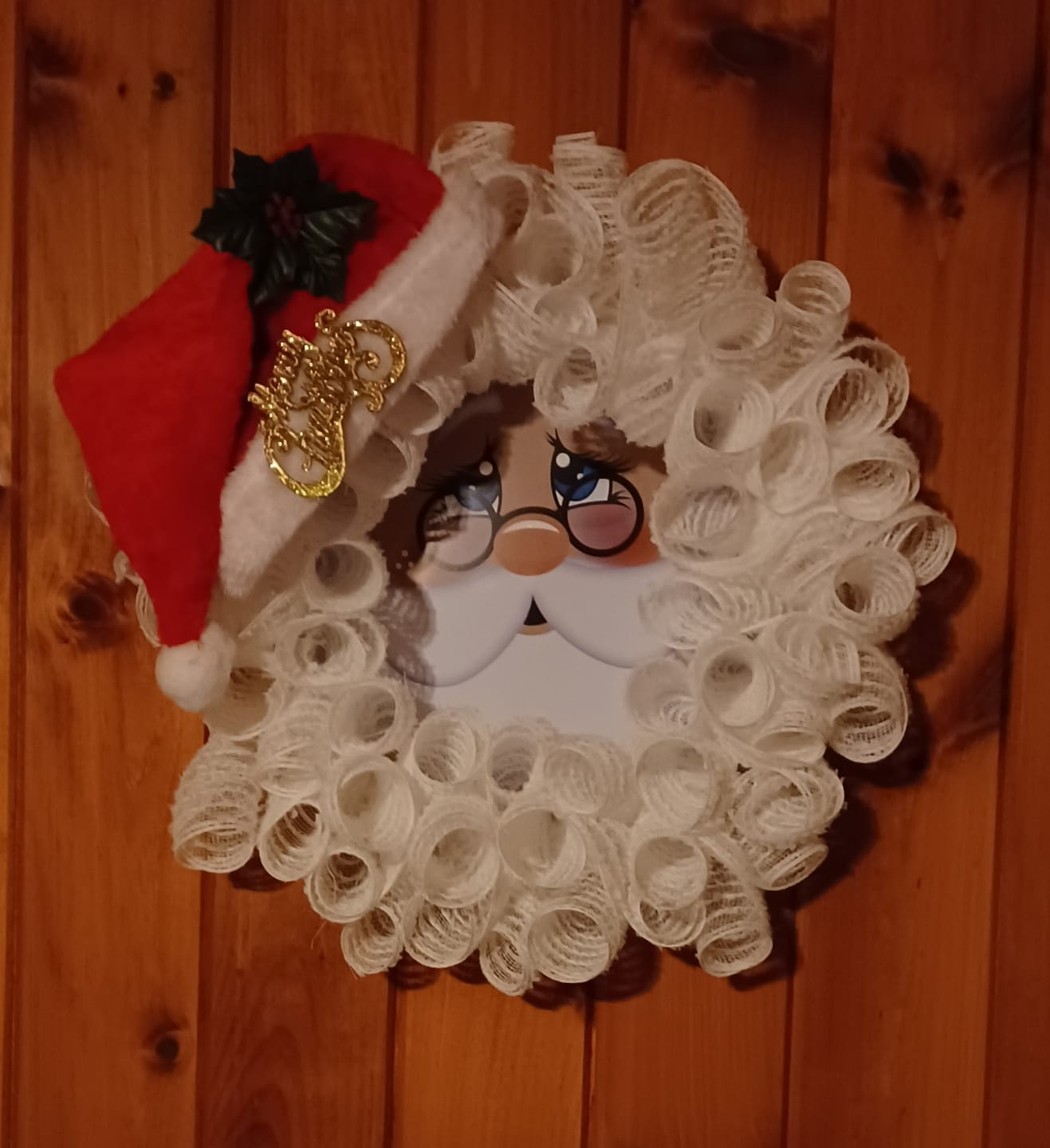 Customer photo review of Vinyl Decal | Santa Face | Christmas | Winter, 10.5" Vinyl Round