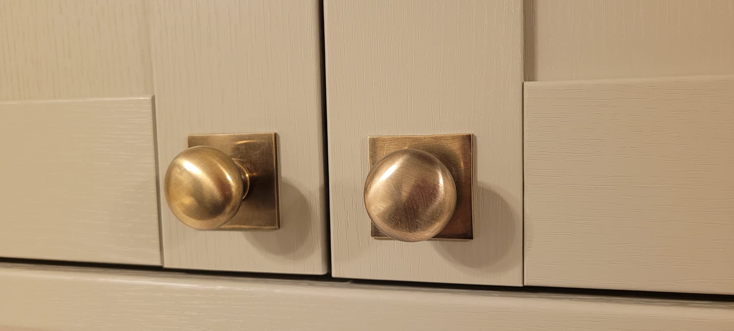 Customer photo review of Classic Aged Brass Cupboard Handles