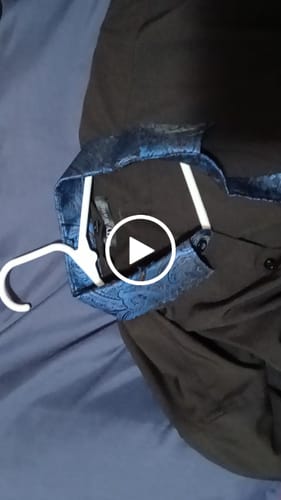 Customer video review of Barry. Wang Black Royal Blue Splicing Shirt Formal Long Sleeve Button Down Shirt