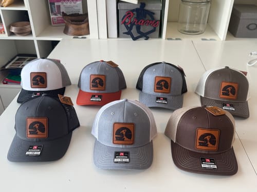 Customer photo review of Premium Custom Leather Patch Hats (Wholesale)