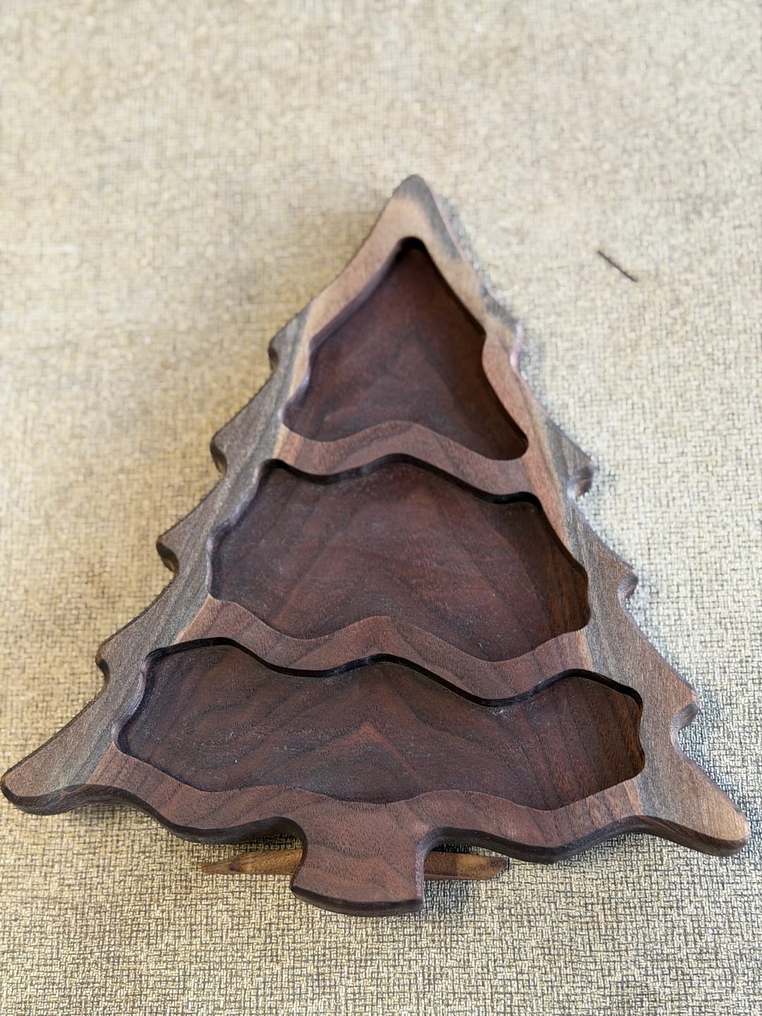 Customer photo review of 11.0x9.5" Christmas Tree Tray 2 Acrylic Router Template [Limited Edition]