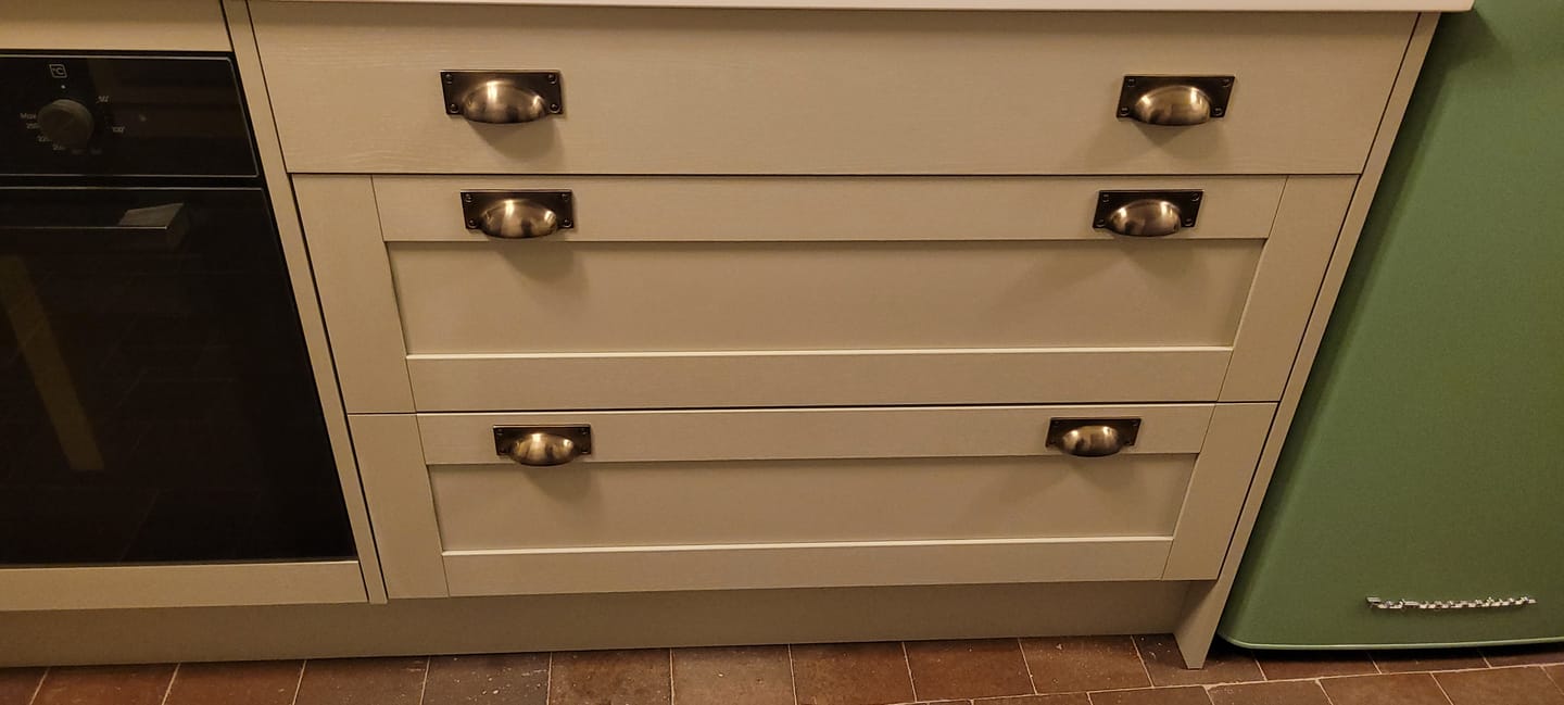 Customer photo review of Classic Aged Brass Cupboard Handles