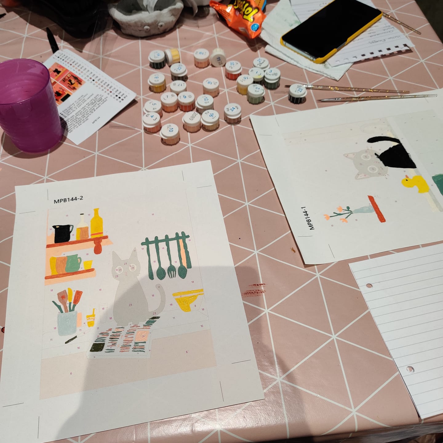 Customer photo review of 6 Mini Paintings - The Black Cat Set