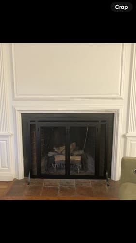Customer photo review of Fireplace Screen With Operable Doors - Custom Size & 21 Finishes - Carolina