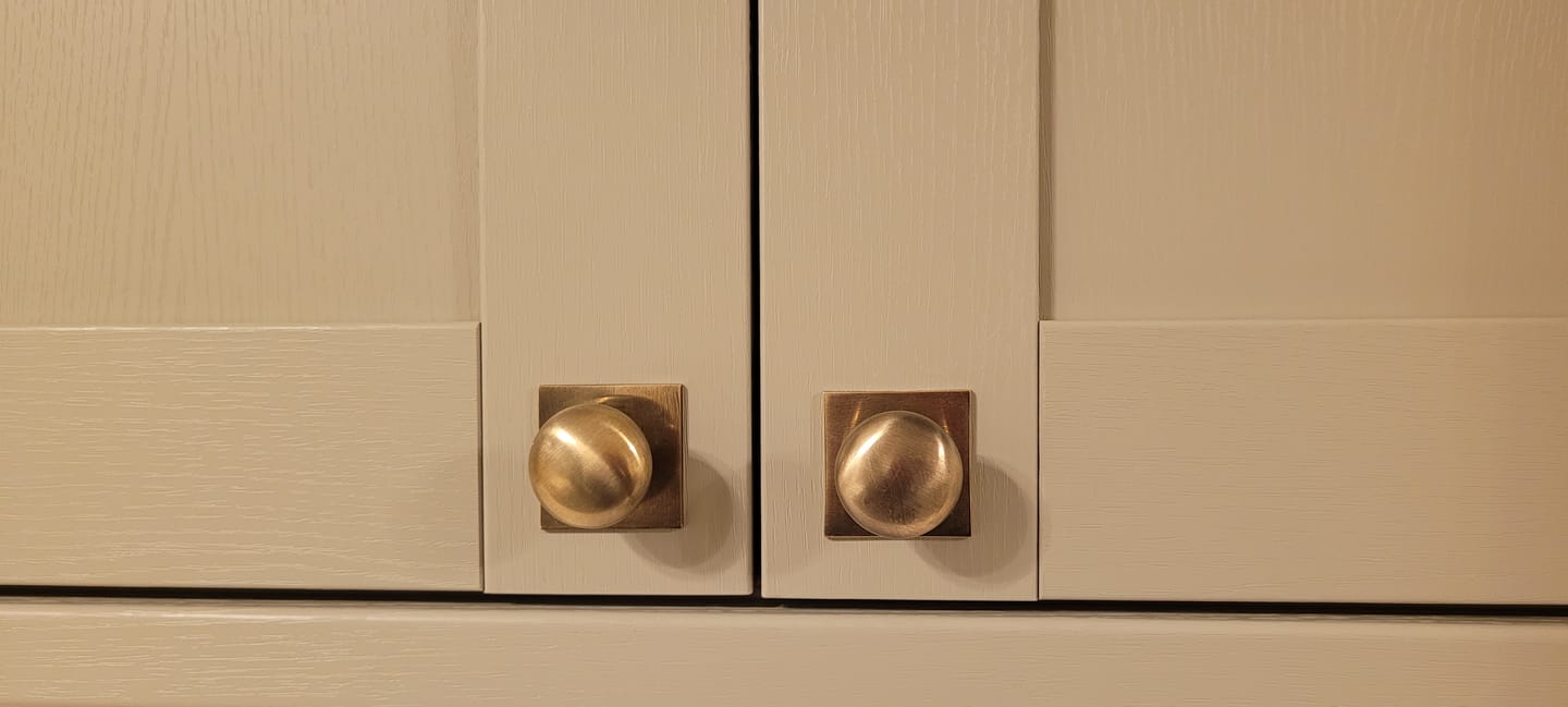 Customer photo review of Classic Aged Brass Cupboard Handles