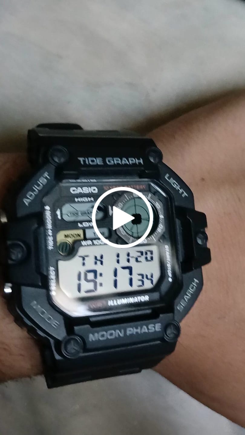 Customer video review of Reloj Casio Vintage WS-1700H-1AV Tide Graph Moonphase