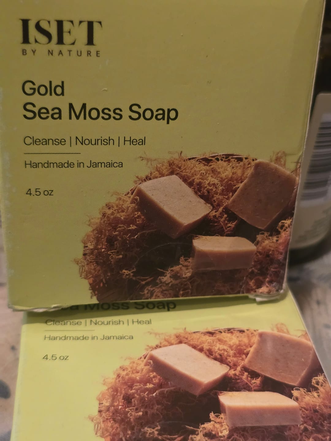 Customer photo review of Gold Sea Moss Soap with Organic Jamaican Turmeric Root