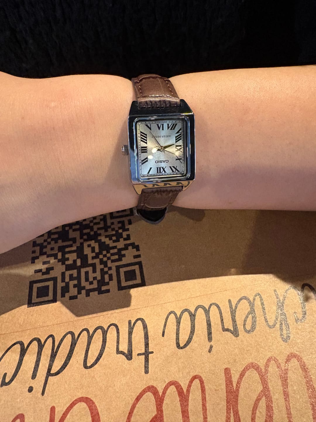 Customer photo review of Reloj Casio Tank Análogo LTP-V007L-9BUDF Cuero Dial Champaña