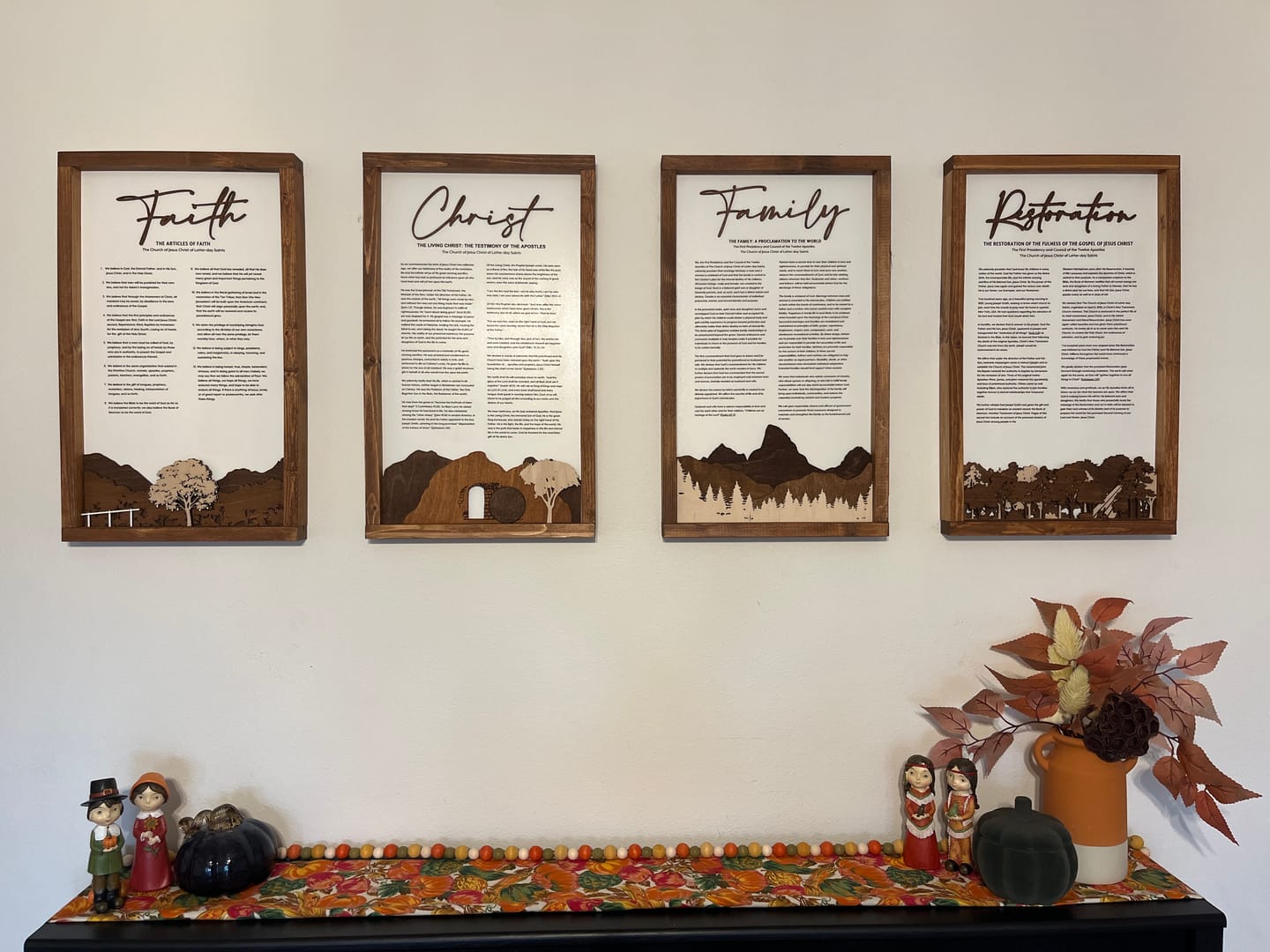 Customer photo review of 4-Piece Framed LDS Proclamation Signs With Beautiful Multi-layered Scenes