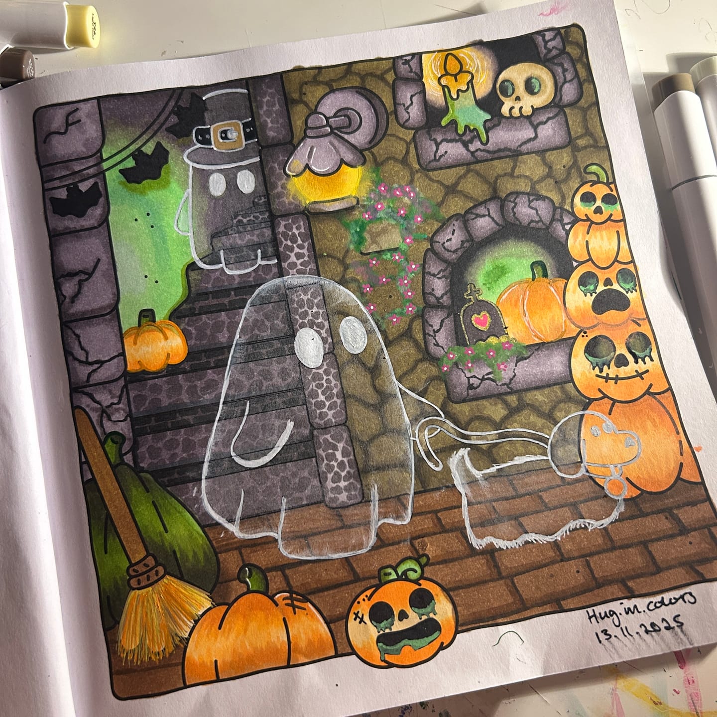 Customer photo review of Ohuhu Dual Nib Waterproof Acrylic Pen 30 / 60 / 90 Colors - Kakaako