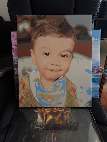 Customer photo review of Custom Portrait Paint By Numbers