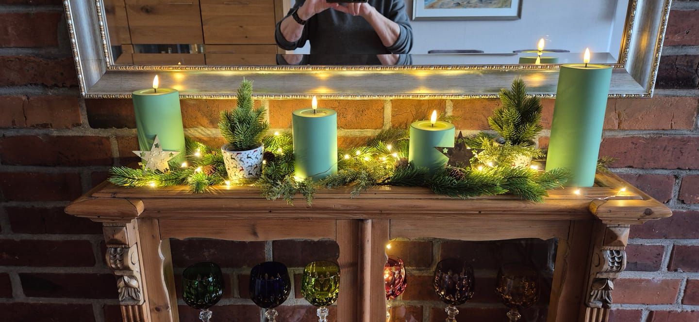 Customer photo review of Udendørs LED Bloklys Ø 7,5 x 20 cm Støvet grøn