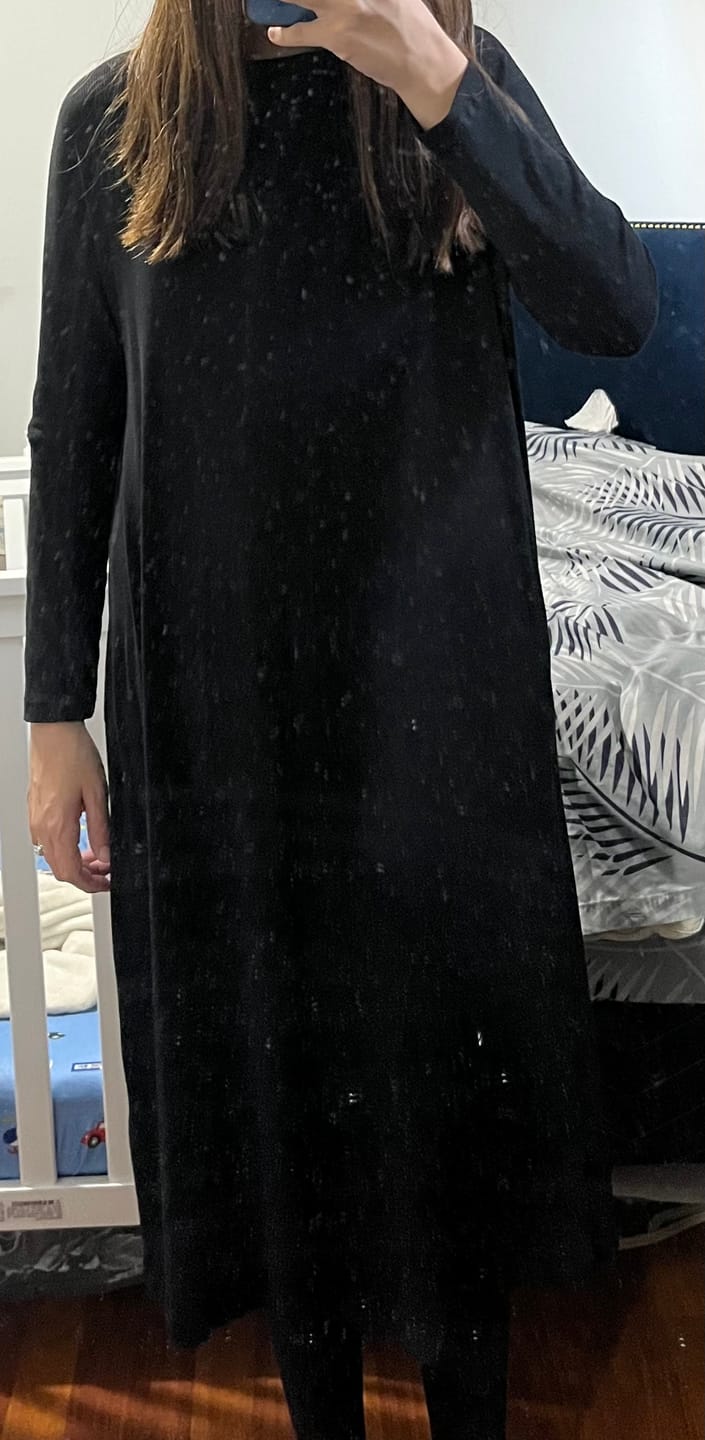 Customer photo review of RIBBED TUNIC DRESS  (BLACK)