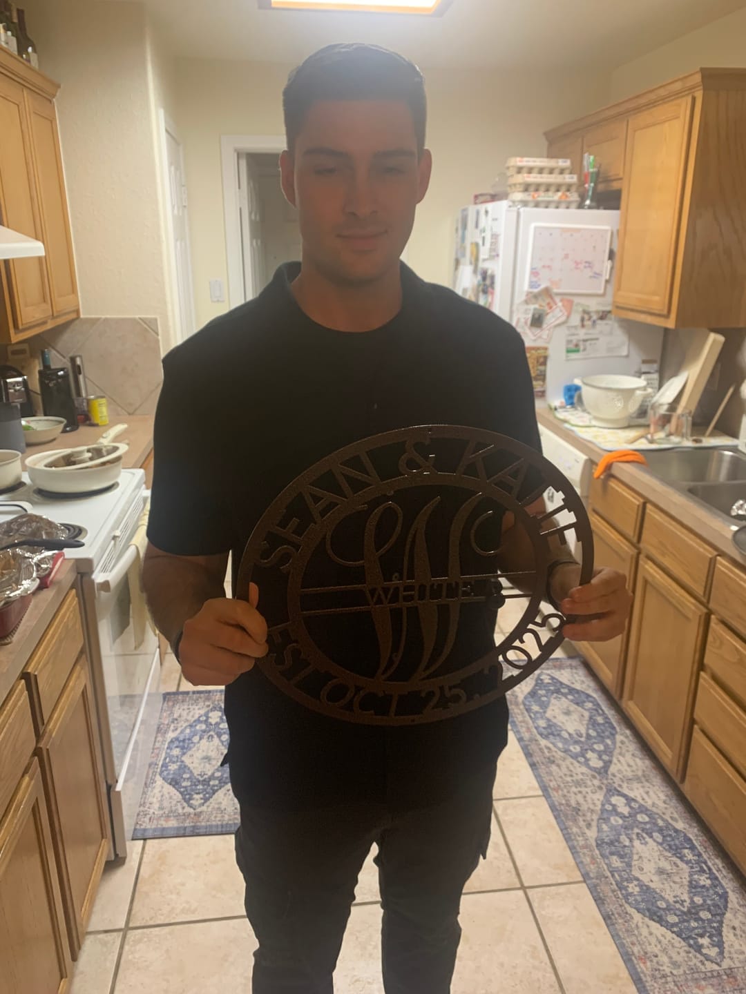 Customer photo review of Personalized Elaborate Name Steel Sign - Custom Anniversary & Wedding Gift