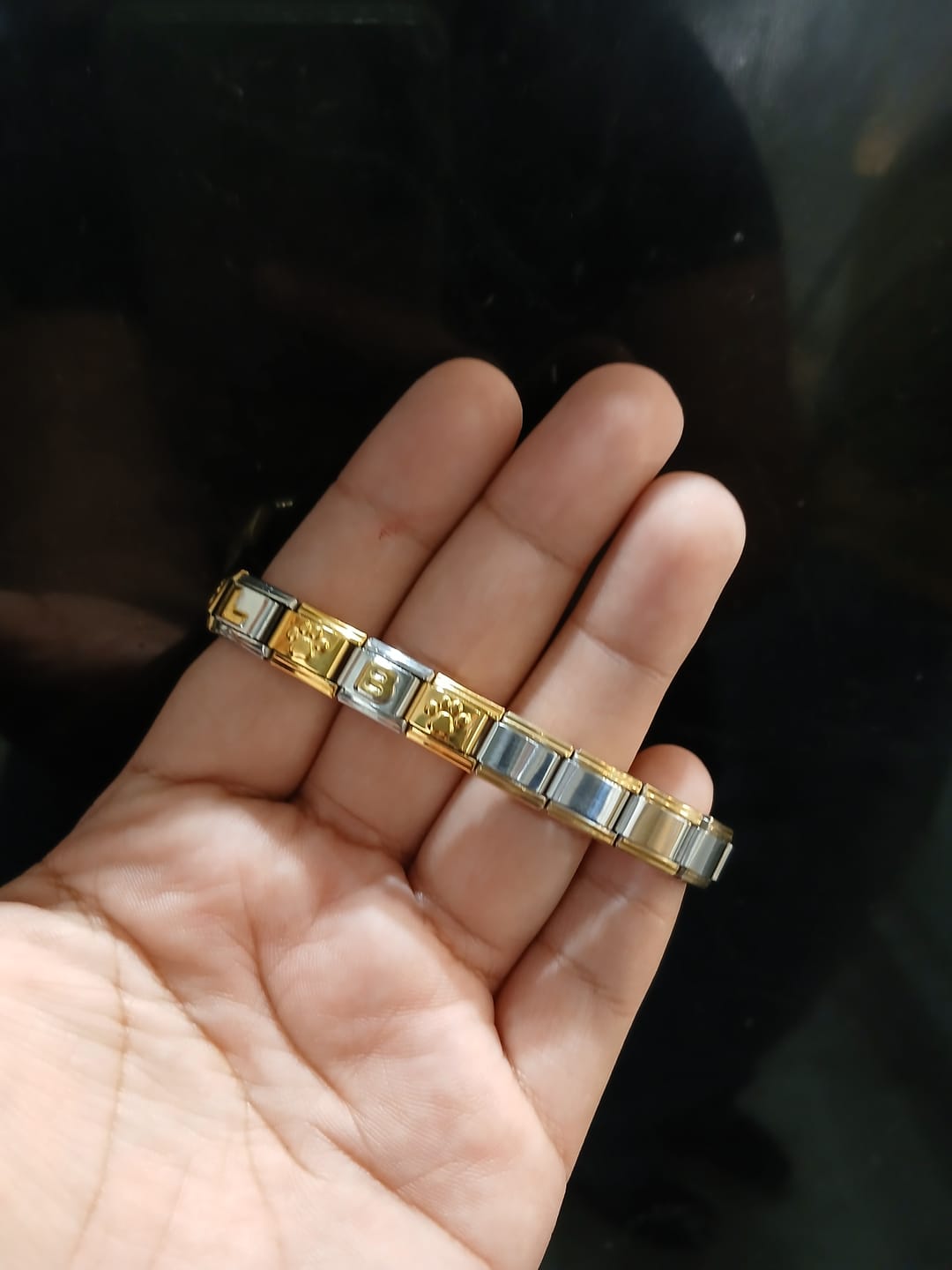 Customer photo review of Pulsera Italiana Combinada