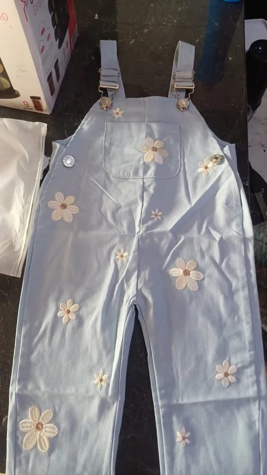 Customer photo review of Blue Flower Embroidery Jumpsuit