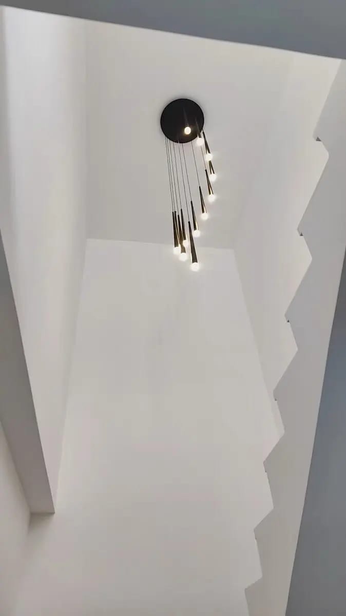 Customer photo review of Contemporary Chandelier for High Ceiling Living Room & Foyer