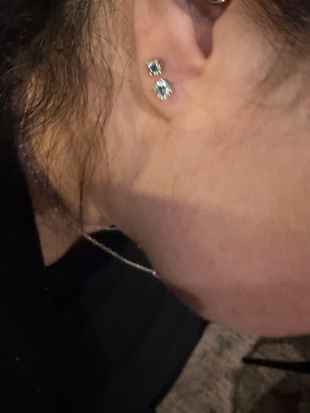 Customer photo review of World's First Lab Grown Diamond Sleep Stud Earrings