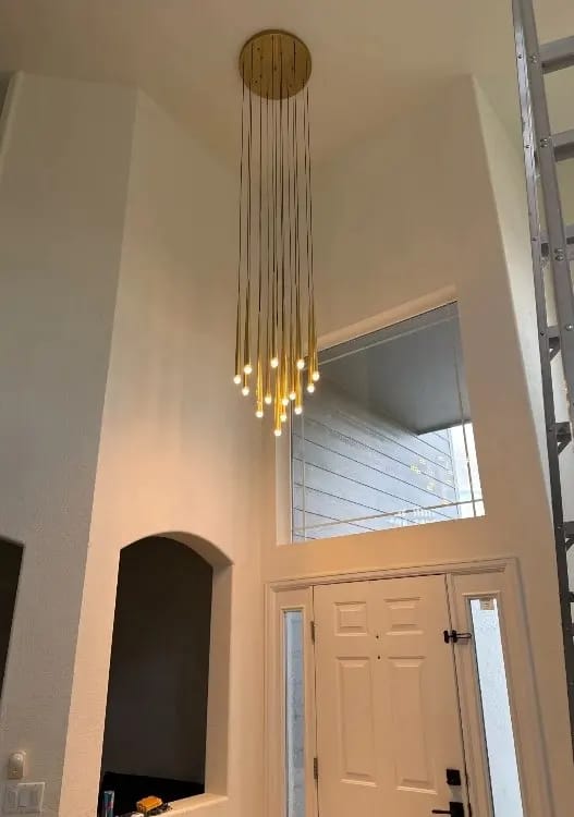 Customer photo review of Contemporary Chandelier for High Ceiling Living Room & Foyer