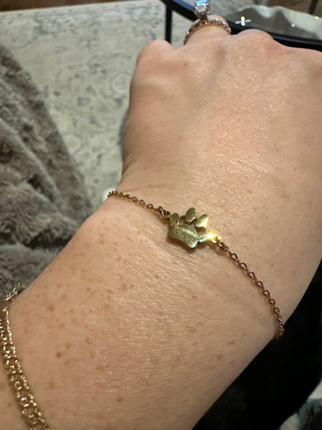 Customer photo review of Paw Print Name Bracelet