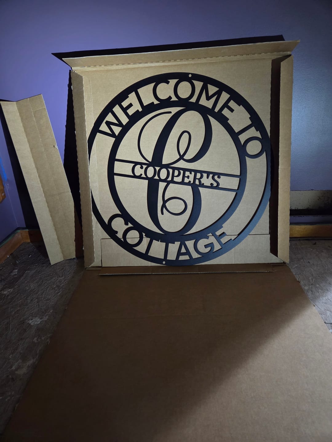Customer photo review of Personalized Elaborate Name Steel Sign - Custom Anniversary & Wedding Gift