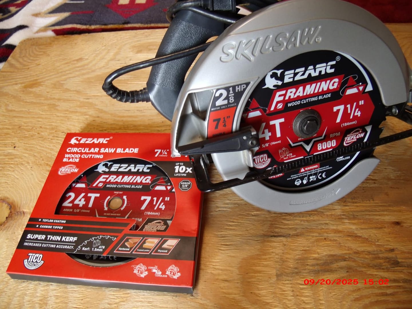 Customer photo review of EZARC 7-1/4 Inch Circular Saw Blades Wood Cutting Blade, Ultra-Thin 1.5mm Kerf, Non-Stick Coating, 2 Pack