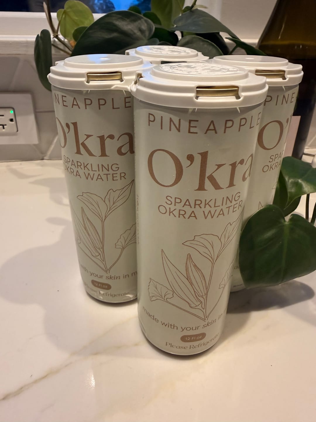 Customer photo review of O’kra – Sparkling Okra Water (Pineapple) | Hydration & Skin Health
