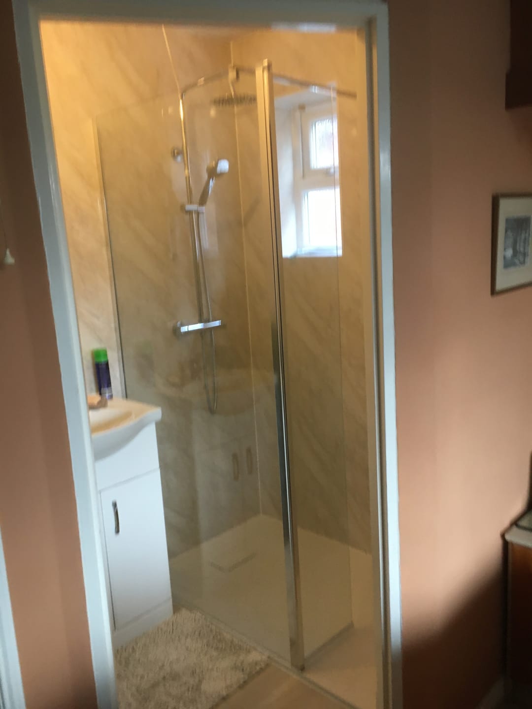 Customer photo review of 10mm Pergamon / Sandstone Gloss Shower Panel 1M x 2.4M