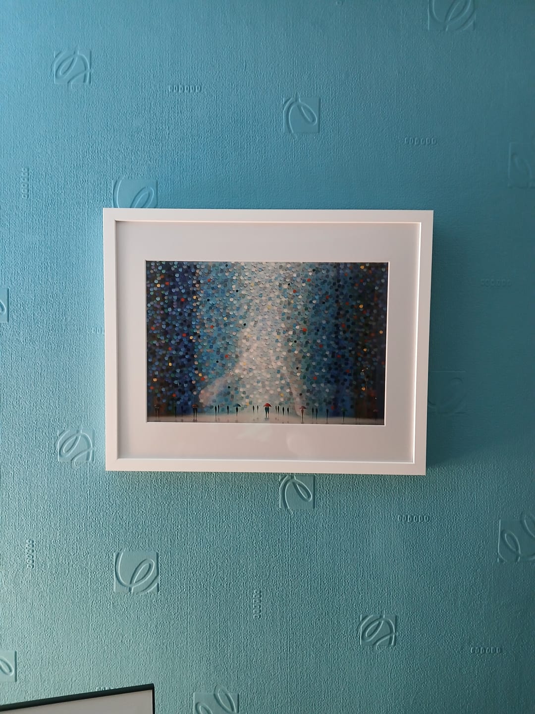 Customer photo review of Umbrellas At Night Framed Art Print