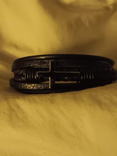 Customer photo review of To My Grandson | Cross Braided Bracelet Gift Set - SS514B