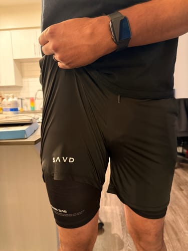 Customer photo review of John 3:16 Cross Performance Shorts