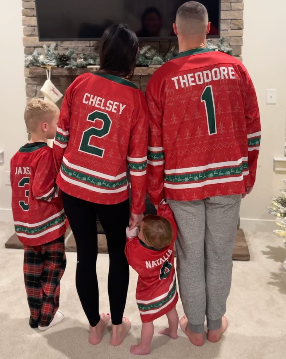 Customer photo review of Family Christmas Custom Hockey Jersey