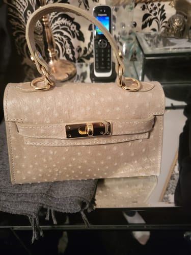 Customer photo review of The Kate Bag - Mini Ostrich