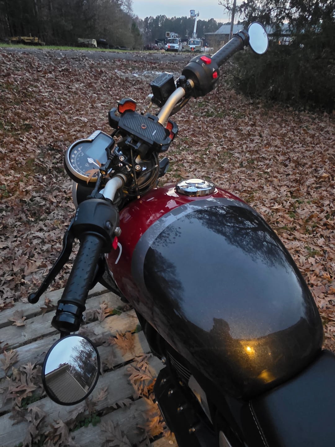 Customer photo review of Brogue Moto 3" Convex Classic Bar-End Mirror – Fits 1" & 7/8" Handlebars