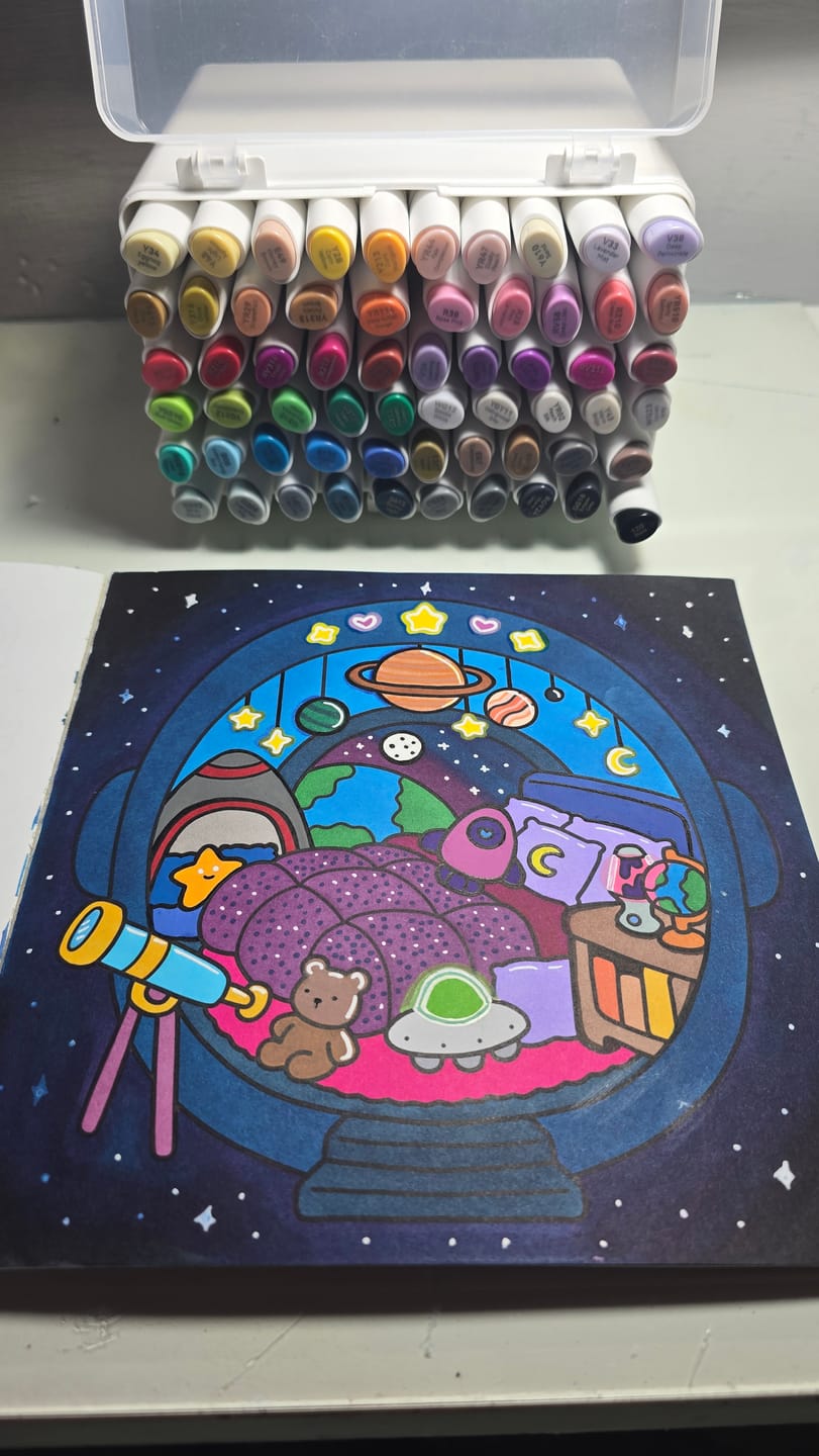 Customer photo review of Ohuhu Kaala Dual Tips Alcohol Art Markers- 60 Colors Illustrations