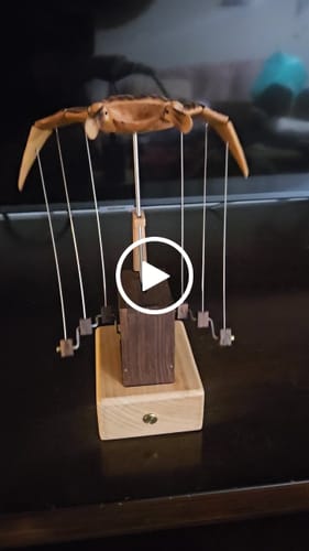 Customer video review of Handcrafted Wooden Manta Ray Automaton