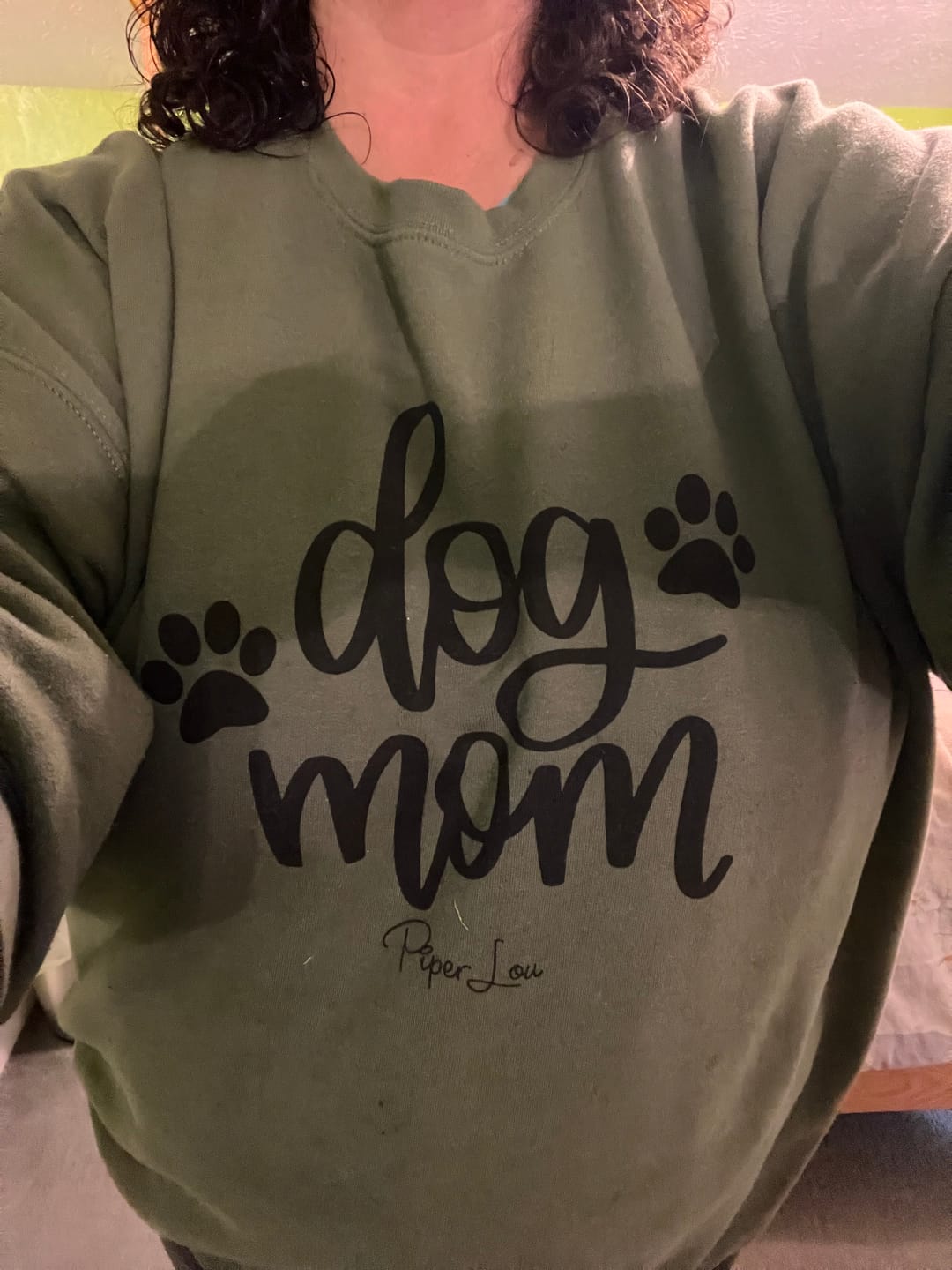 Customer photo review of Dog Mom Graphic Crewneck Sweatshirt