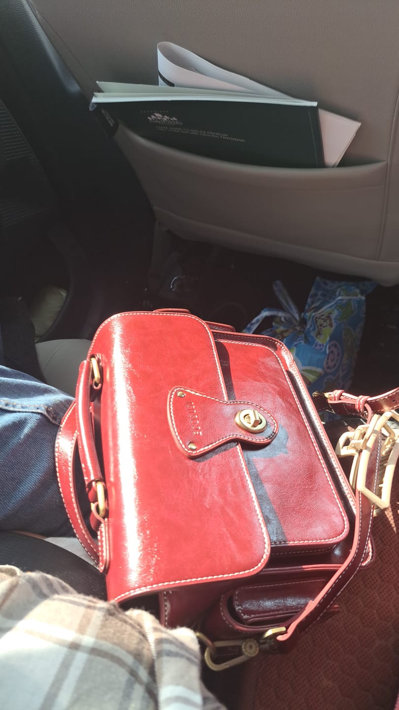 Customer photo review of Alison Vintage Vegan Leather Crossbody Bag