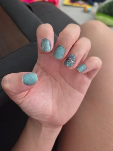 Customer photo review of Mermaid Tears | Nail Polish Wraps