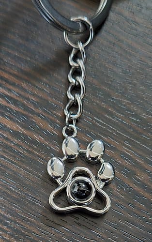 Customer photo review of Zikrayati Gems Paw Print Photo keychain