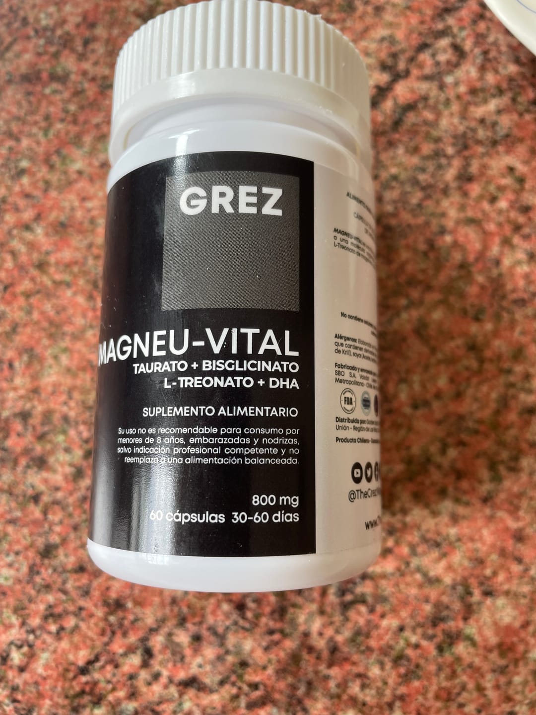 Customer photo review of MAGNEU-VITAL 800mg - Magnesios quelados Taurato / Bisglicinato / L-treonato
