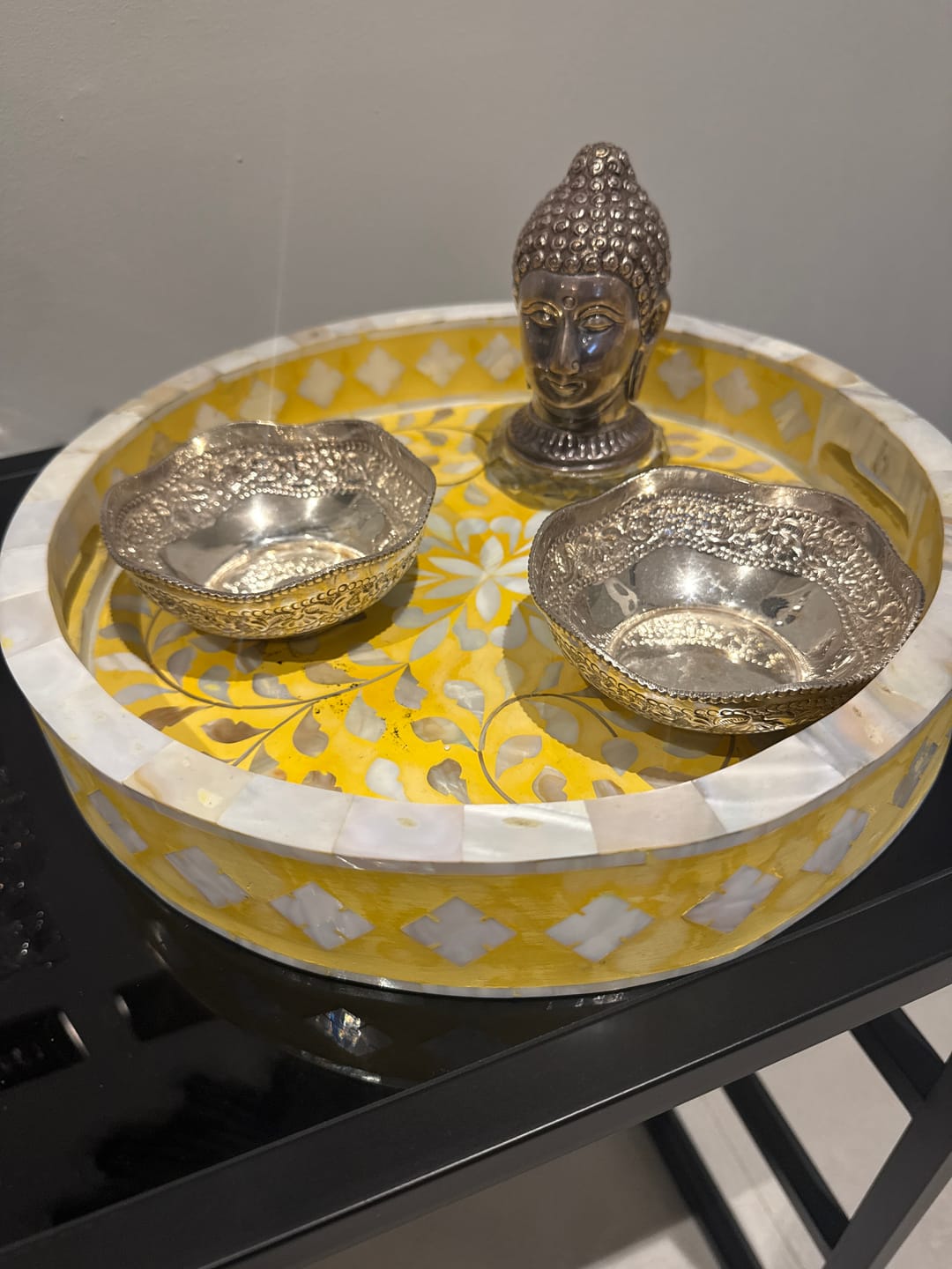 Customer photo review of Pearl Decorative Tray - Mustard