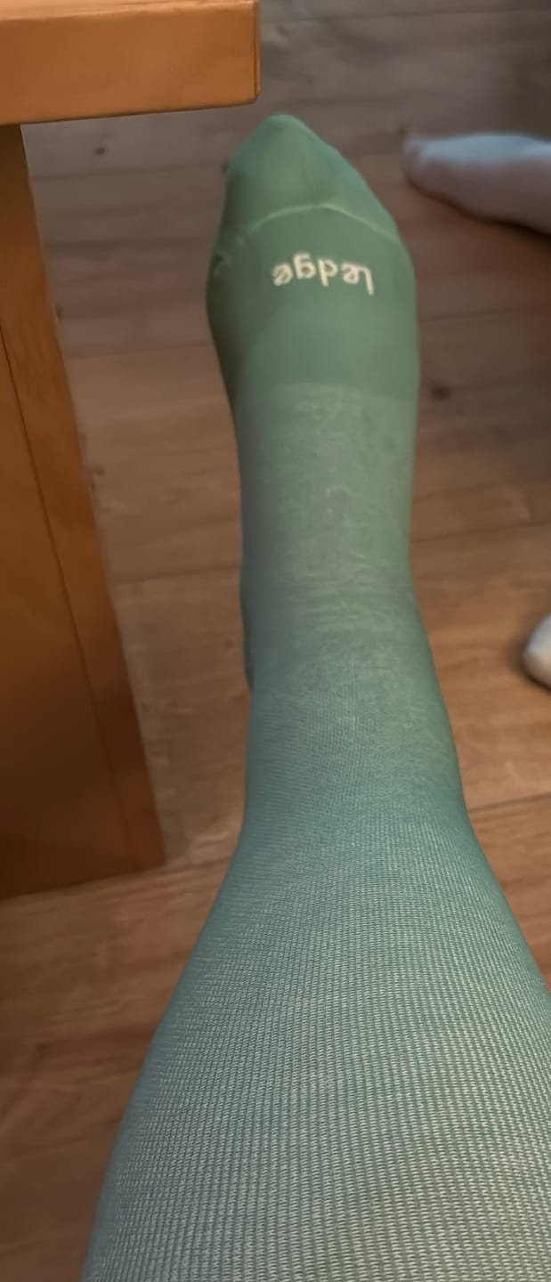 Customer photo review of Essential Compression Socks Soft Green