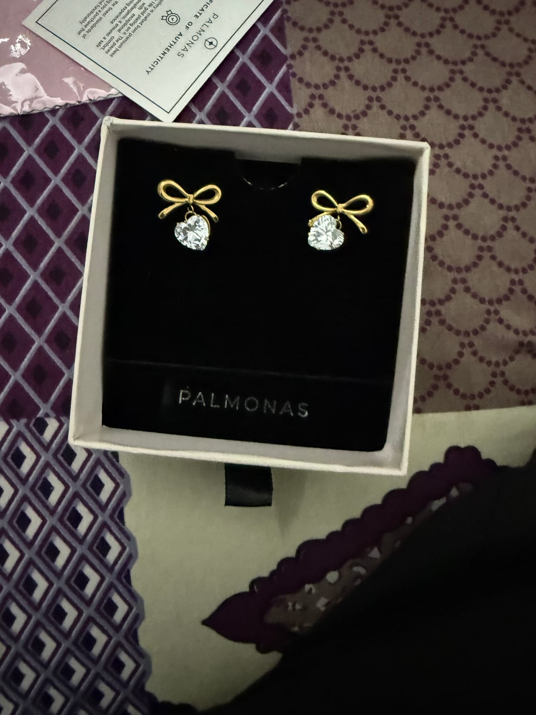 Customer photo review of Bi-metal Wrapped With Love Earrings