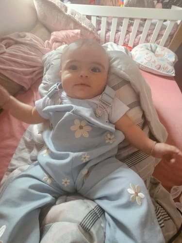 Customer photo review of Blue Flower Embroidery Jumpsuit