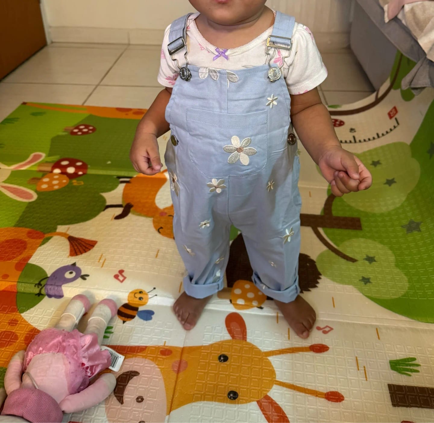 Customer photo review of Blue Flower Embroidery Jumpsuit