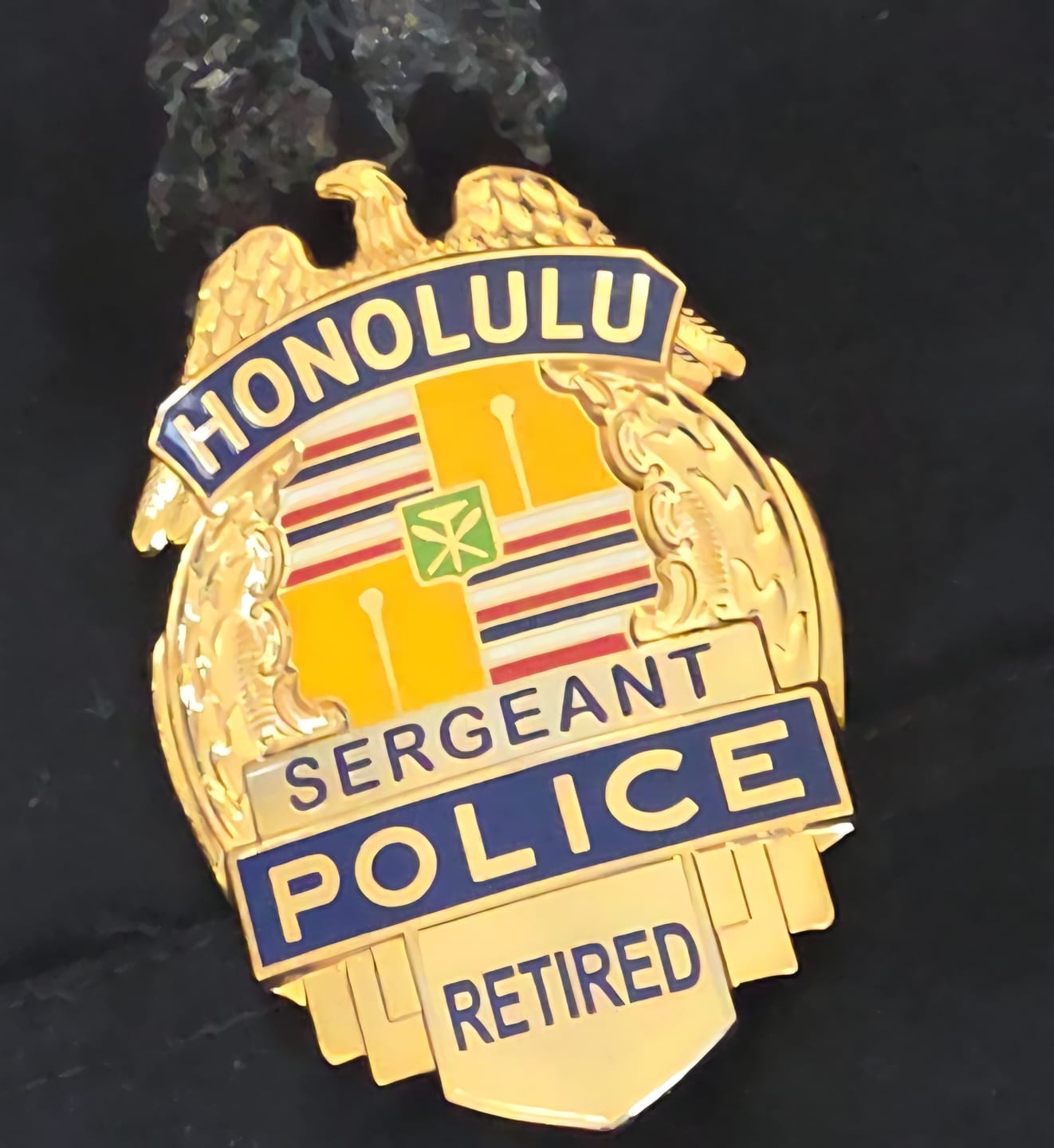 Customer photo review of Gold HPD Honolulu Police Badge Collector's Edition Customizable Rank & Number